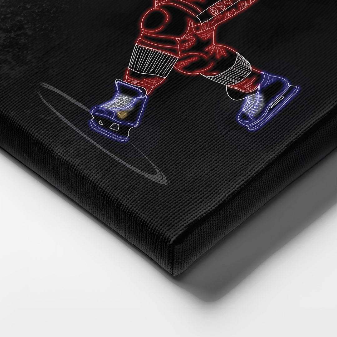 Steve Yzerman Neon Canvas Art | Red Wings Wall Decor - CanvasNeon