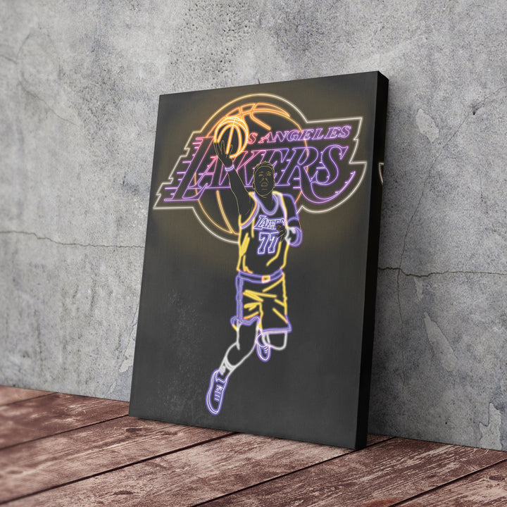 Luka Dončić Neon Canvas Art | Lakers Wall Decor