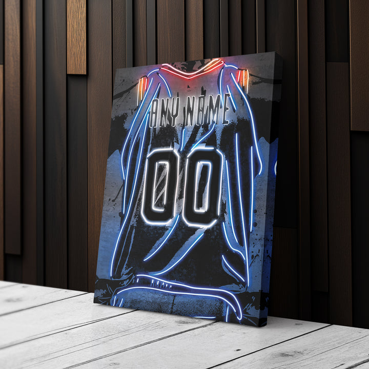 Oklahoma City Thunder Custom Jersey Canvas | Neon Wall Art