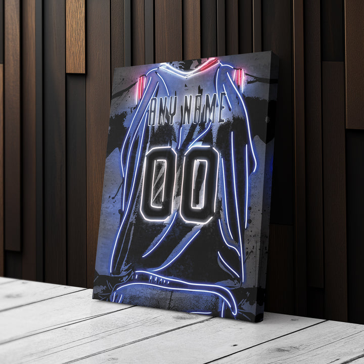 Philadelphia 76ers Custom Jersey Canvas | Neon Wall Art
