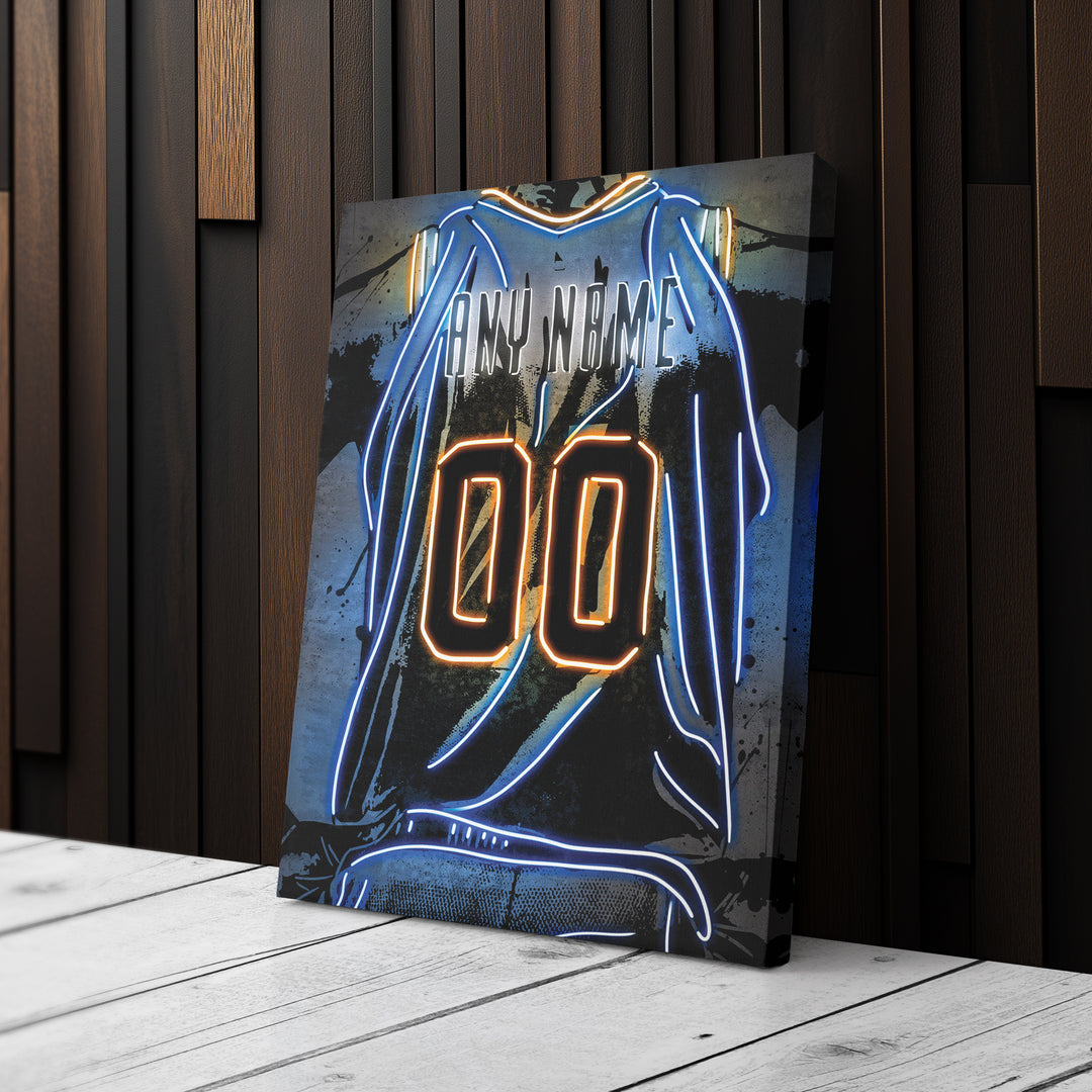New York Knicks Custom Jersey Canvas | Neon Wall Art