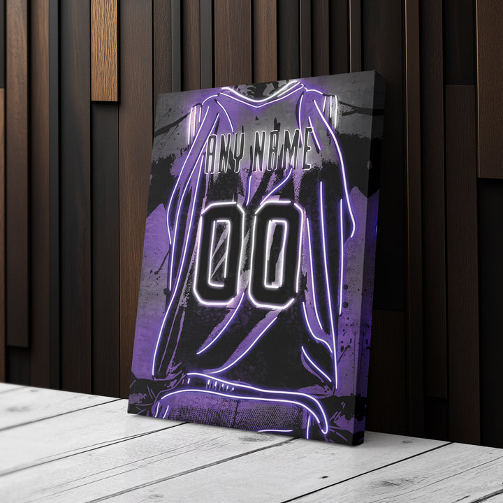 Sacramento Kings Custom Jersey Canvas | Neon Wall Art