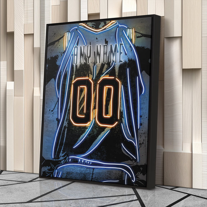 New York Knicks Custom Jersey Canvas | Neon Wall Art