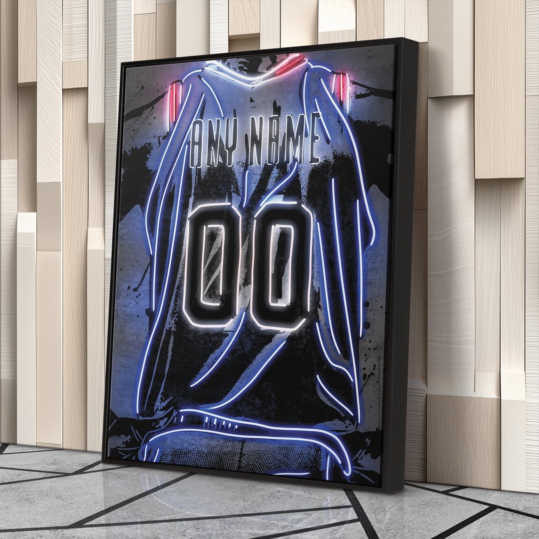 Philadelphia 76ers Custom Jersey Canvas | Neon Wall Art
