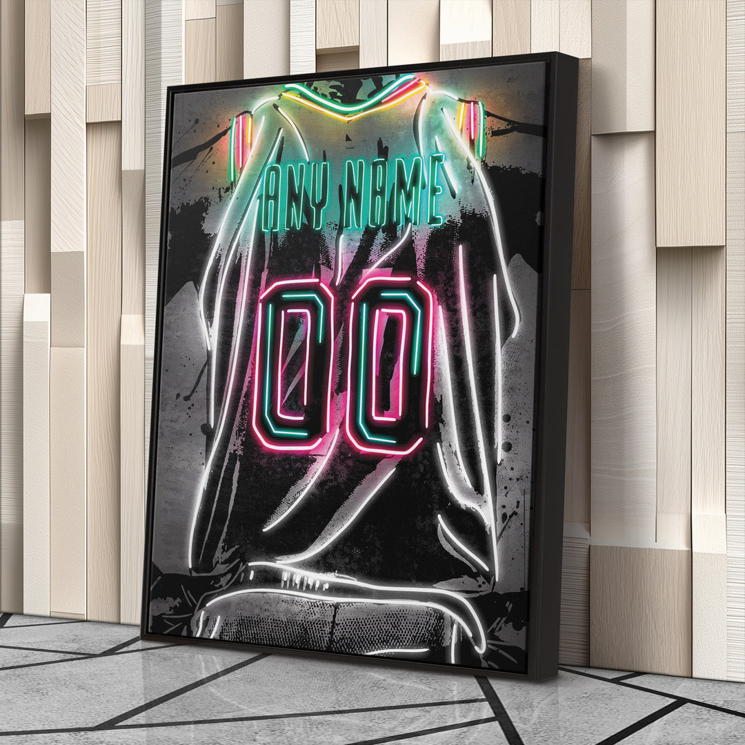San Antonio Spurs Custom Jersey Canvas | Neon Wall Art
