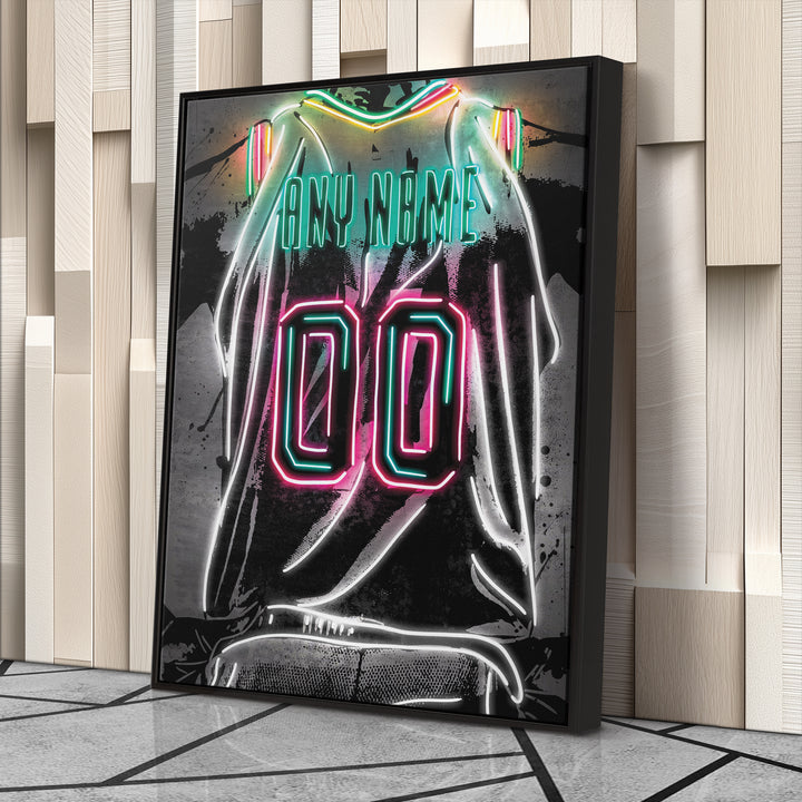 San Antonio Spurs Custom Jersey Canvas | Neon Wall Art