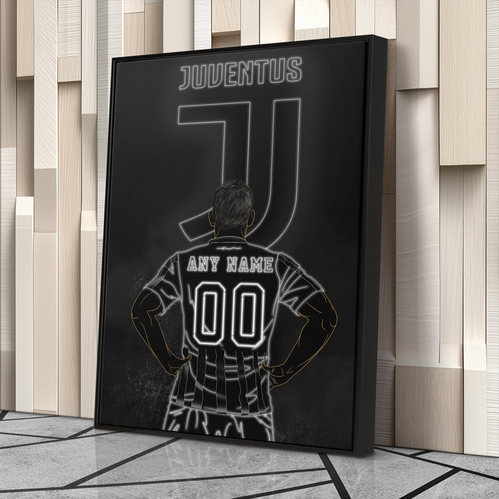 Juventus Personalized Jersey Canvas | Neon Wall Art