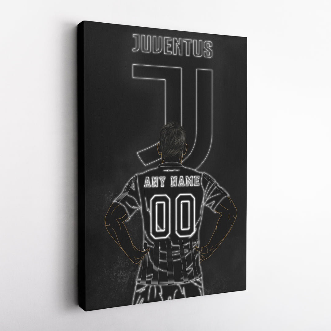 Juventus Personalized Jersey Canvas | Neon Wall Art