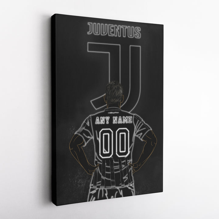 Juventus Personalized Jersey Canvas | Neon Wall Art