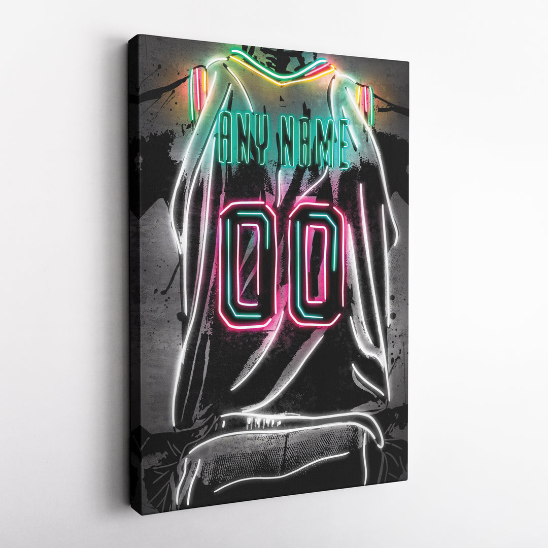 San Antonio Spurs Custom Jersey Canvas | Neon Wall Art