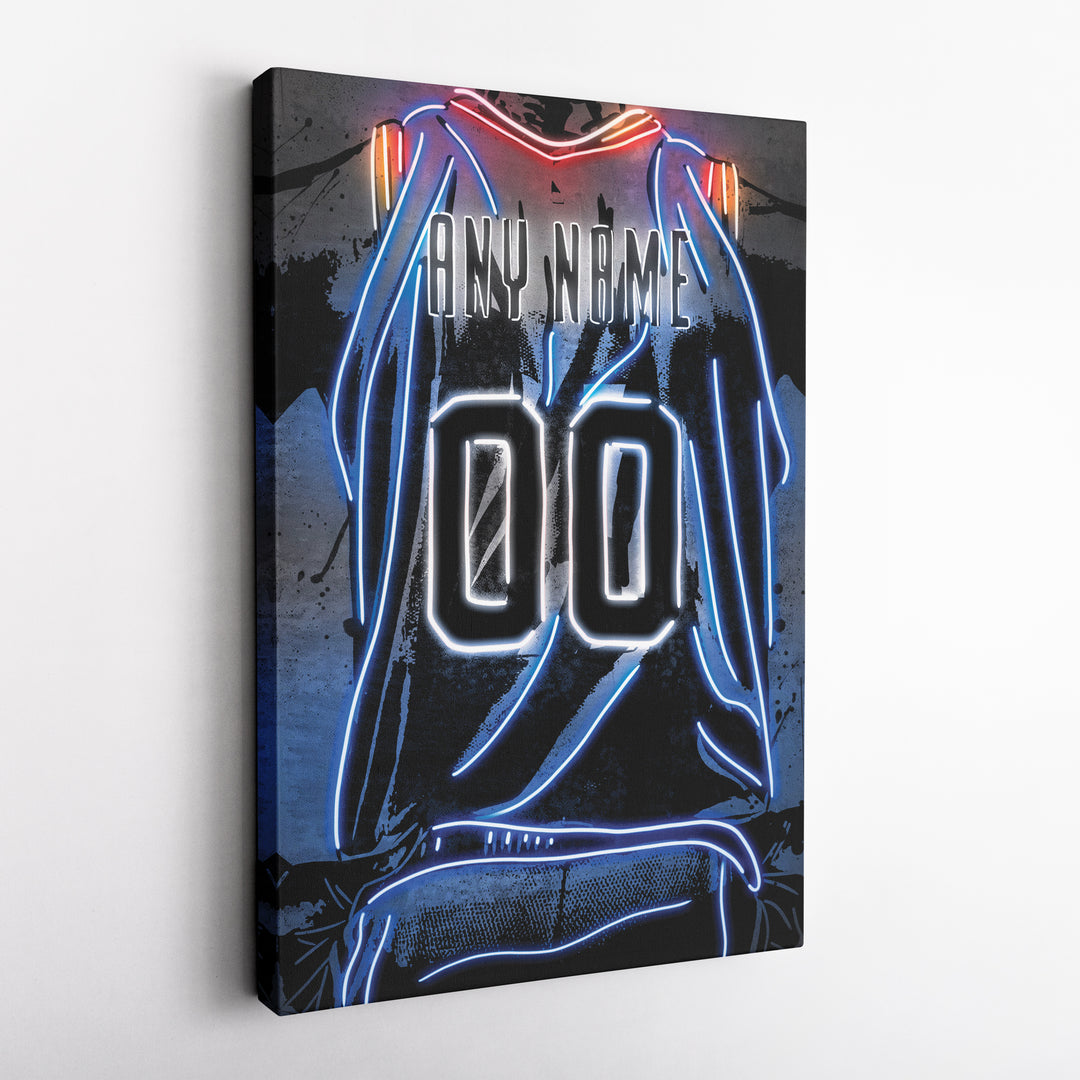 Oklahoma City Thunder Custom Jersey Canvas | Neon Wall Art