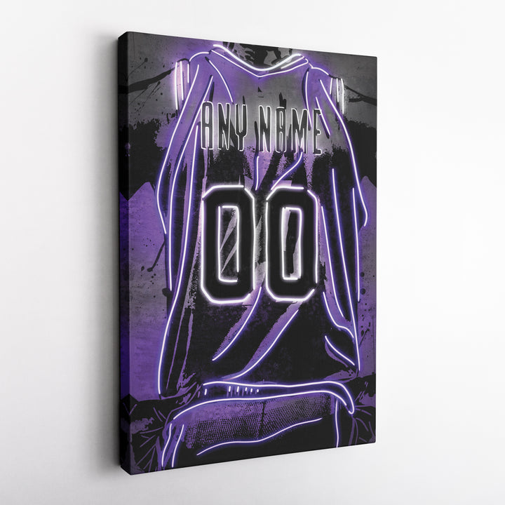 Sacramento Kings Custom Jersey Canvas | Neon Wall Art