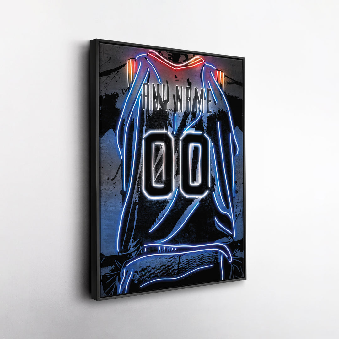 Oklahoma City Thunder Custom Jersey Canvas | Neon Wall Art