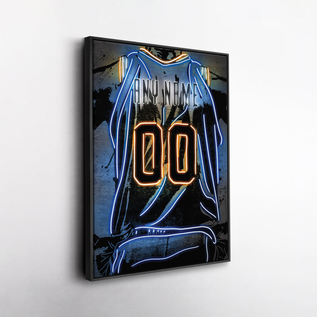 New York Knicks Custom Jersey Canvas | Neon Wall Art
