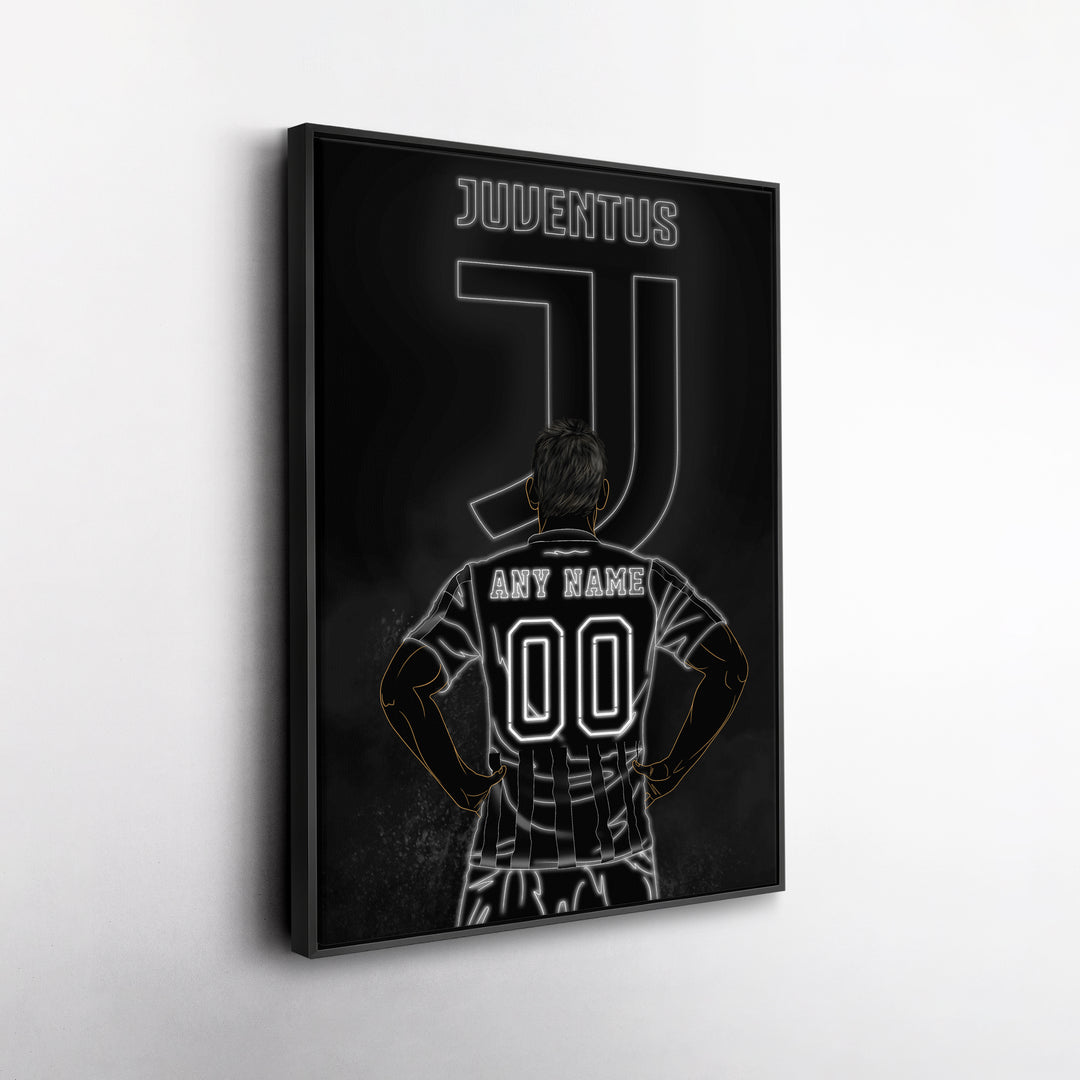 Juventus Personalized Jersey Canvas | Neon Wall Art