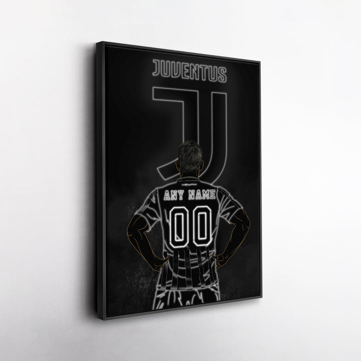 Juventus Personalized Jersey Canvas | Neon Wall Art