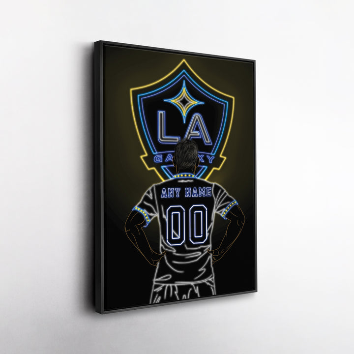 LA Galaxy Personalized Jersey Canvas | Neon Wall Art