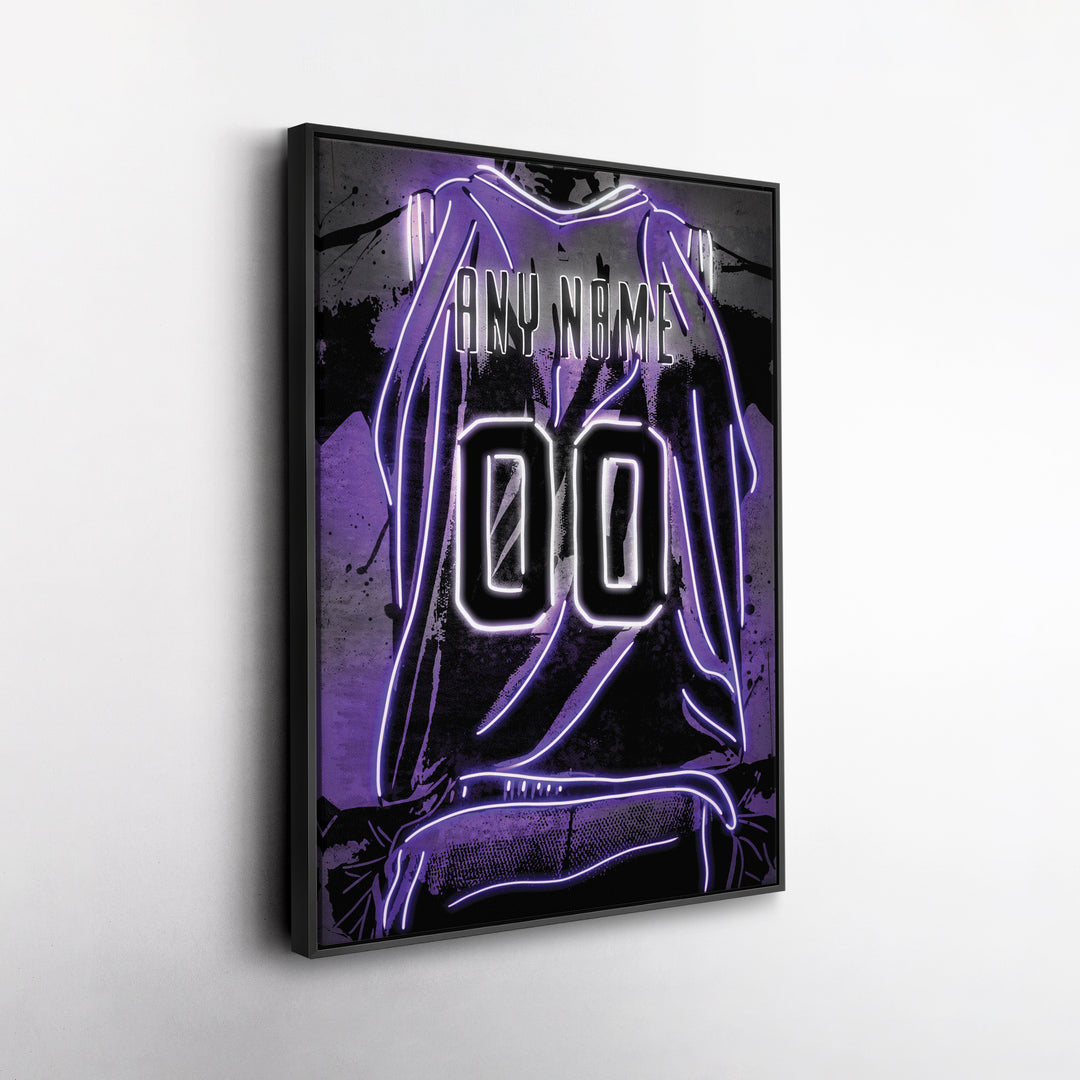 Sacramento Kings Custom Jersey Canvas | Neon Wall Art