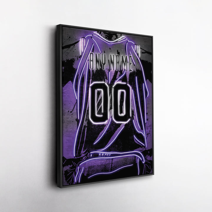 Sacramento Kings Custom Jersey Canvas | Neon Wall Art