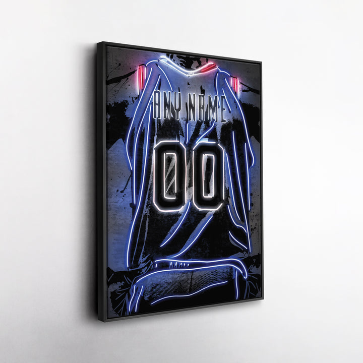 Philadelphia 76ers Custom Jersey Canvas | Neon Wall Art