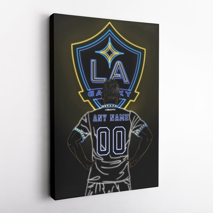 LA Galaxy Personalized Jersey Canvas | Neon Wall Art