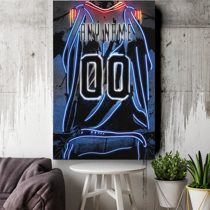 Oklahoma City Thunder Custom Jersey Canvas | Neon Wall Art