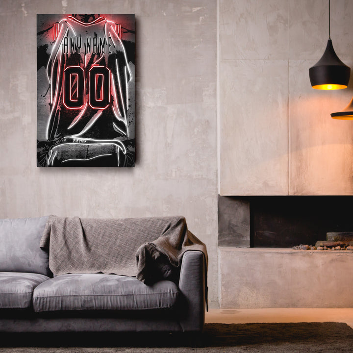 Portland Trail Blazers Custom Jersey Canvas | Neon Wall Art