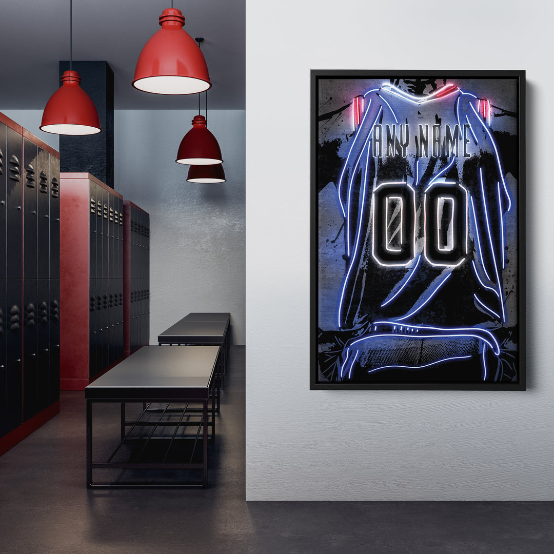 Philadelphia 76ers Custom Jersey Canvas | Neon Wall Art