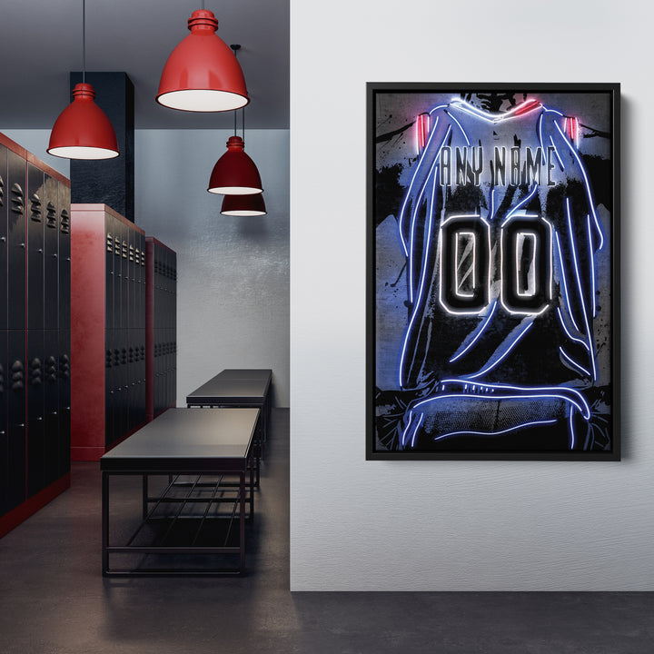 Philadelphia 76ers Custom Jersey Canvas | Neon Wall Art
