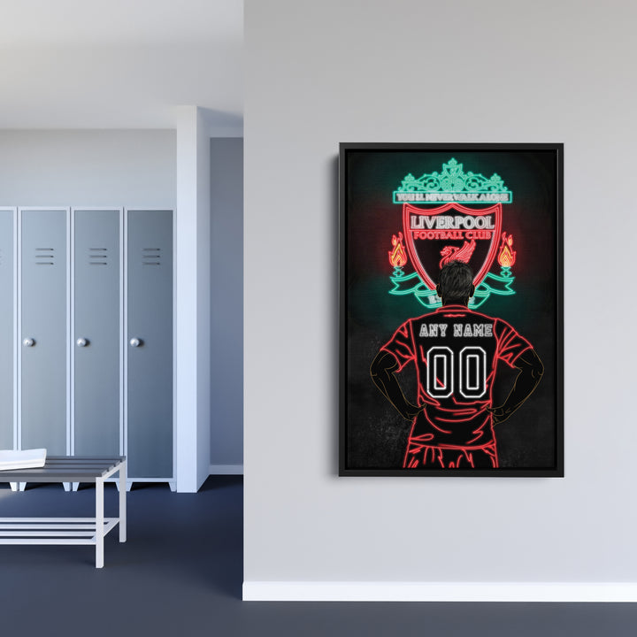 Liverpool Personalized Jersey Canvas | Neon Wall Art