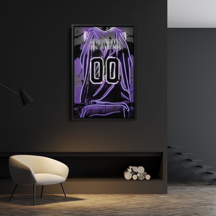 Sacramento Kings Custom Jersey Canvas | Neon Wall Art