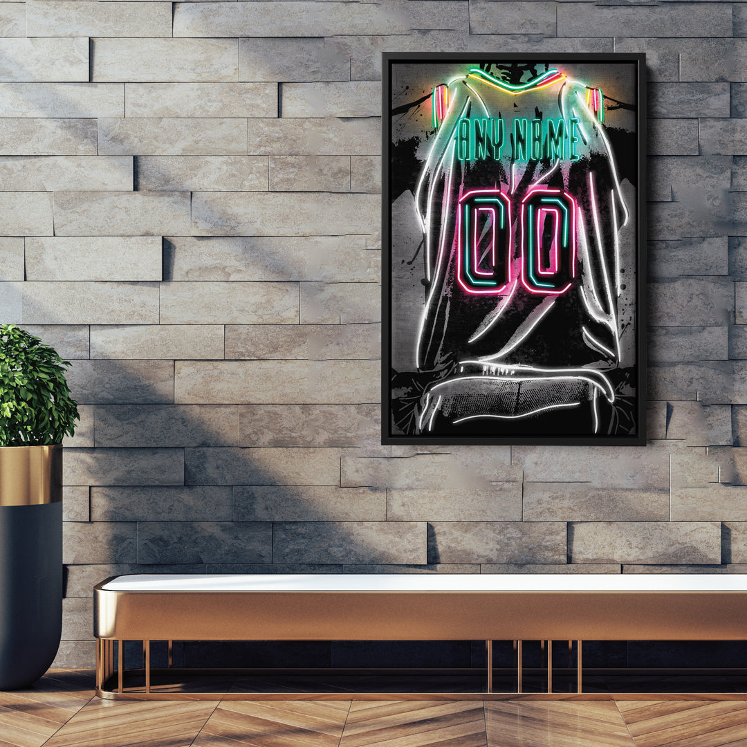 San Antonio Spurs Custom Jersey Canvas | Neon Wall Art