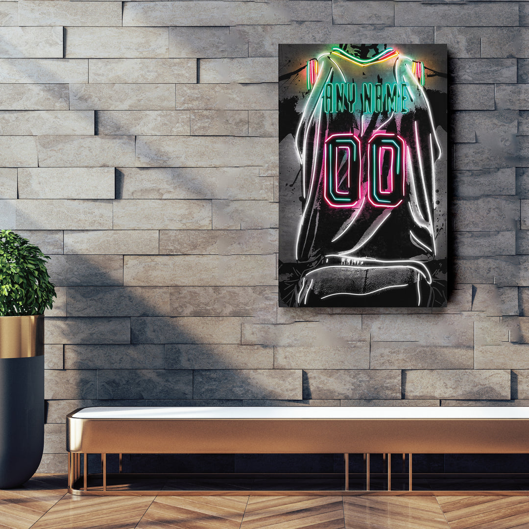 San Antonio Spurs Custom Jersey Canvas | Neon Wall Art