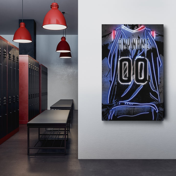 Philadelphia 76ers Custom Jersey Canvas | Neon Wall Art