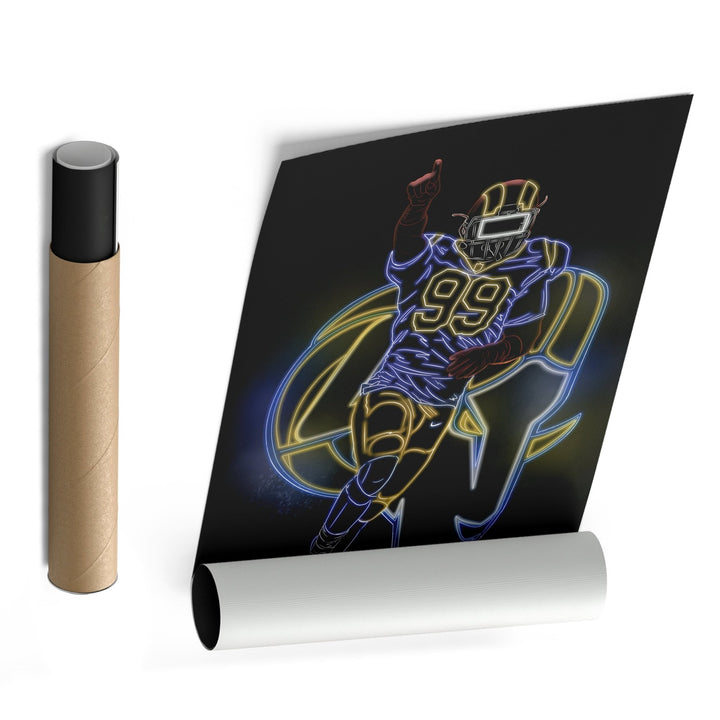Aaron Donald Neon Canvas Art | Rams Wall Decor - CanvasNeon