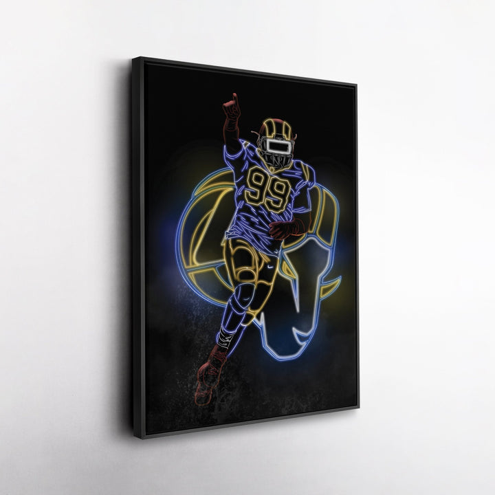 Aaron Donald Neon Canvas Art | Rams Wall Decor - CanvasNeon