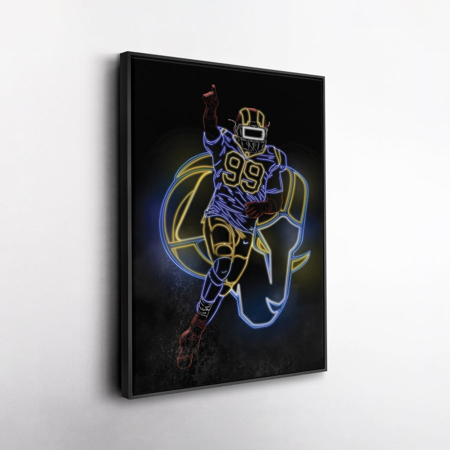 Aaron Donald Neon Canvas Art | Rams Wall Decor - CanvasNeon