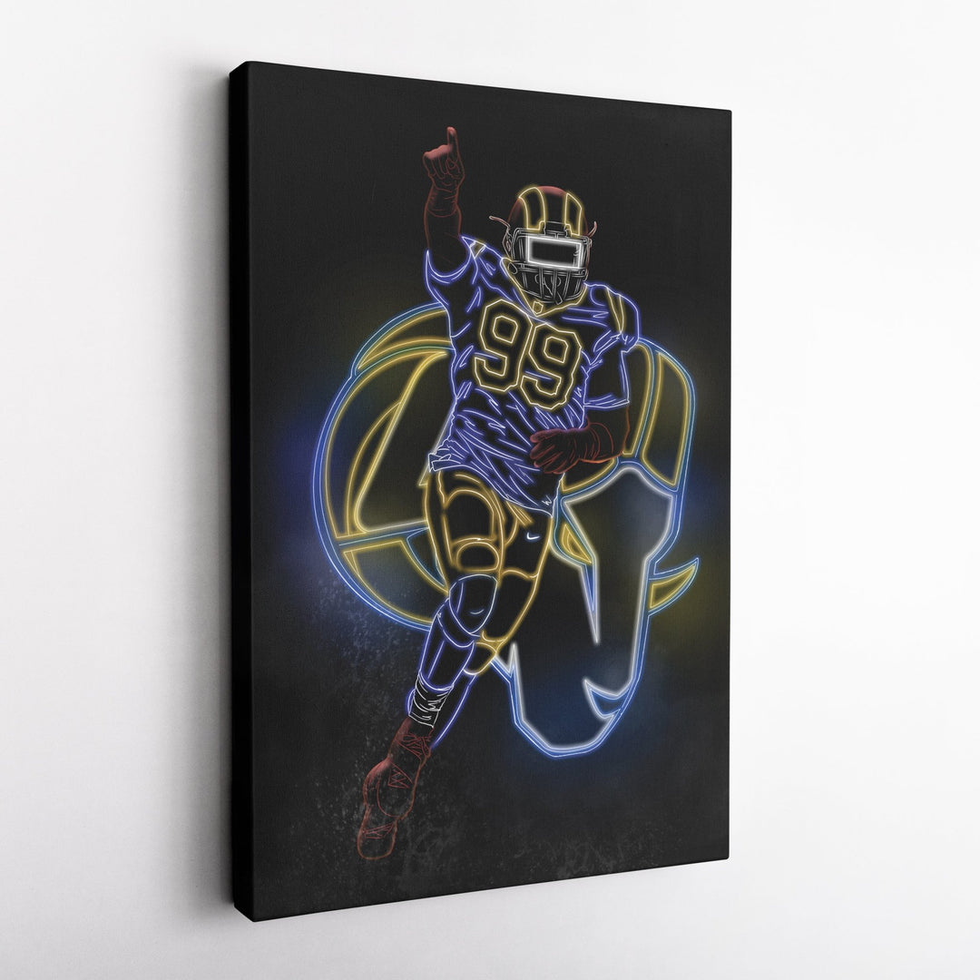 Aaron Donald Neon Canvas Art | Rams Wall Decor - CanvasNeon