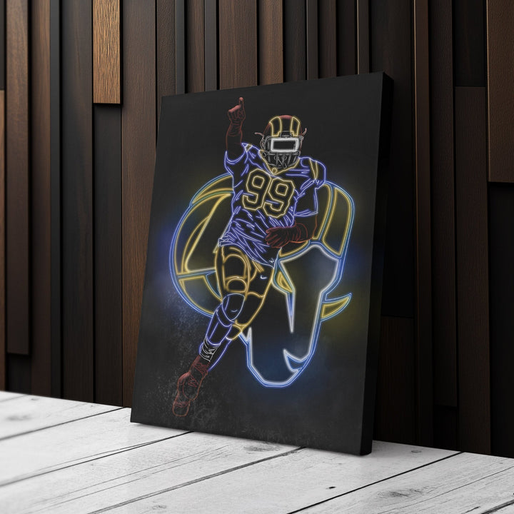 Aaron Donald Neon Canvas Art | Rams Wall Decor - CanvasNeon