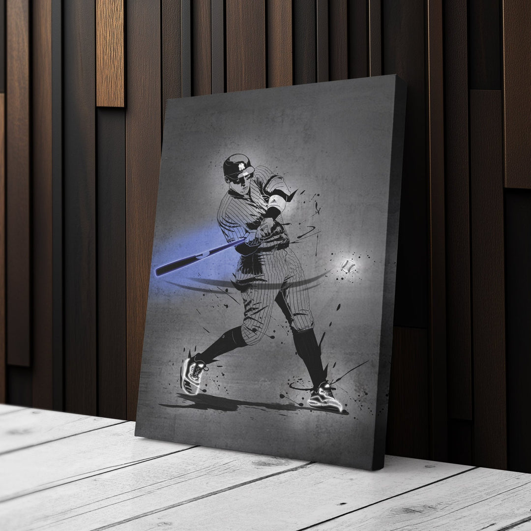 Aaron Judge Neon Canvas Art | Modern Wall Decor for Yankees Fans - CanvasNeon
