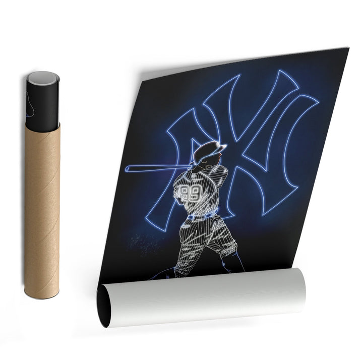 Aaron Judge Neon Canvas Art | Yankees Wall Decor - CanvasNeon