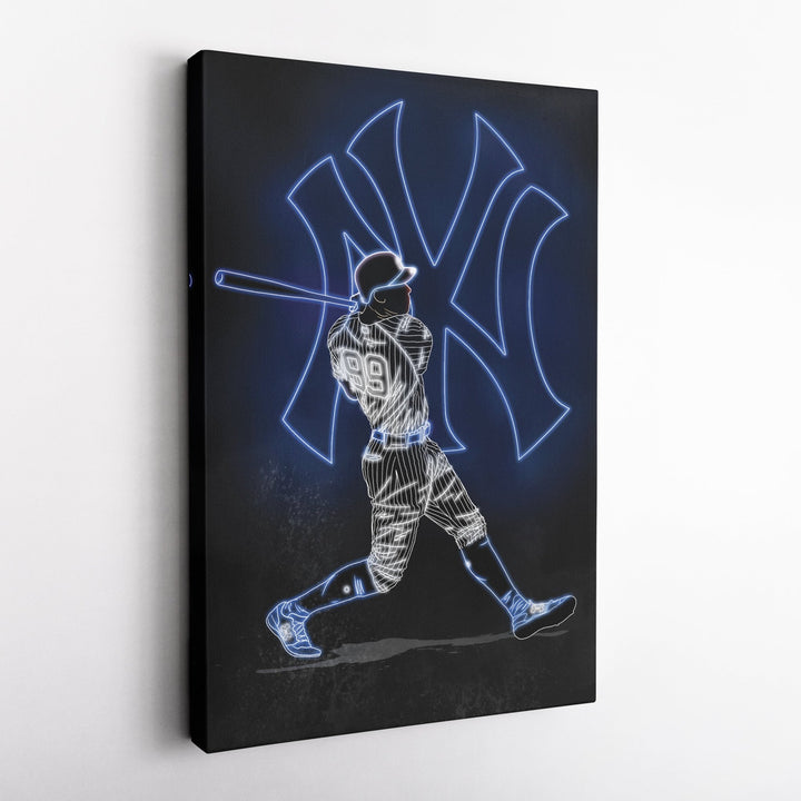 Aaron Judge Neon Canvas Art | Yankees Wall Decor - CanvasNeon