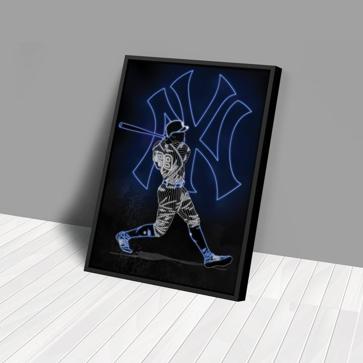 Aaron Judge Neon Canvas Art | Yankees Wall Decor - CanvasNeon