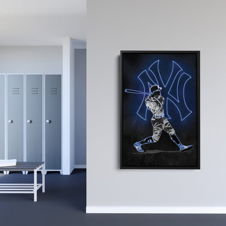 Aaron Judge Neon Canvas Art | Yankees Wall Decor - CanvasNeon