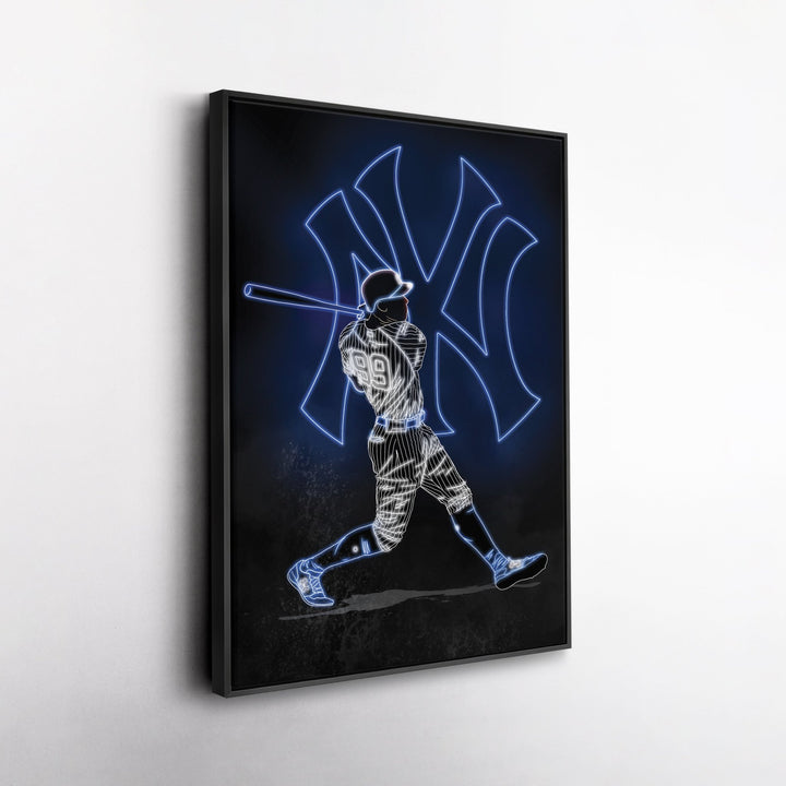 Aaron Judge Neon Canvas Art | Yankees Wall Decor - CanvasNeon