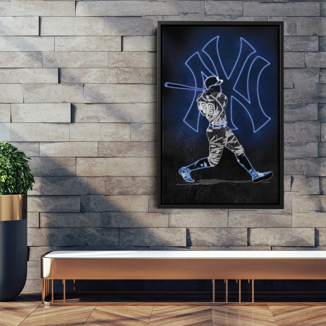 Aaron Judge Neon Canvas Art | Yankees Wall Decor - CanvasNeon