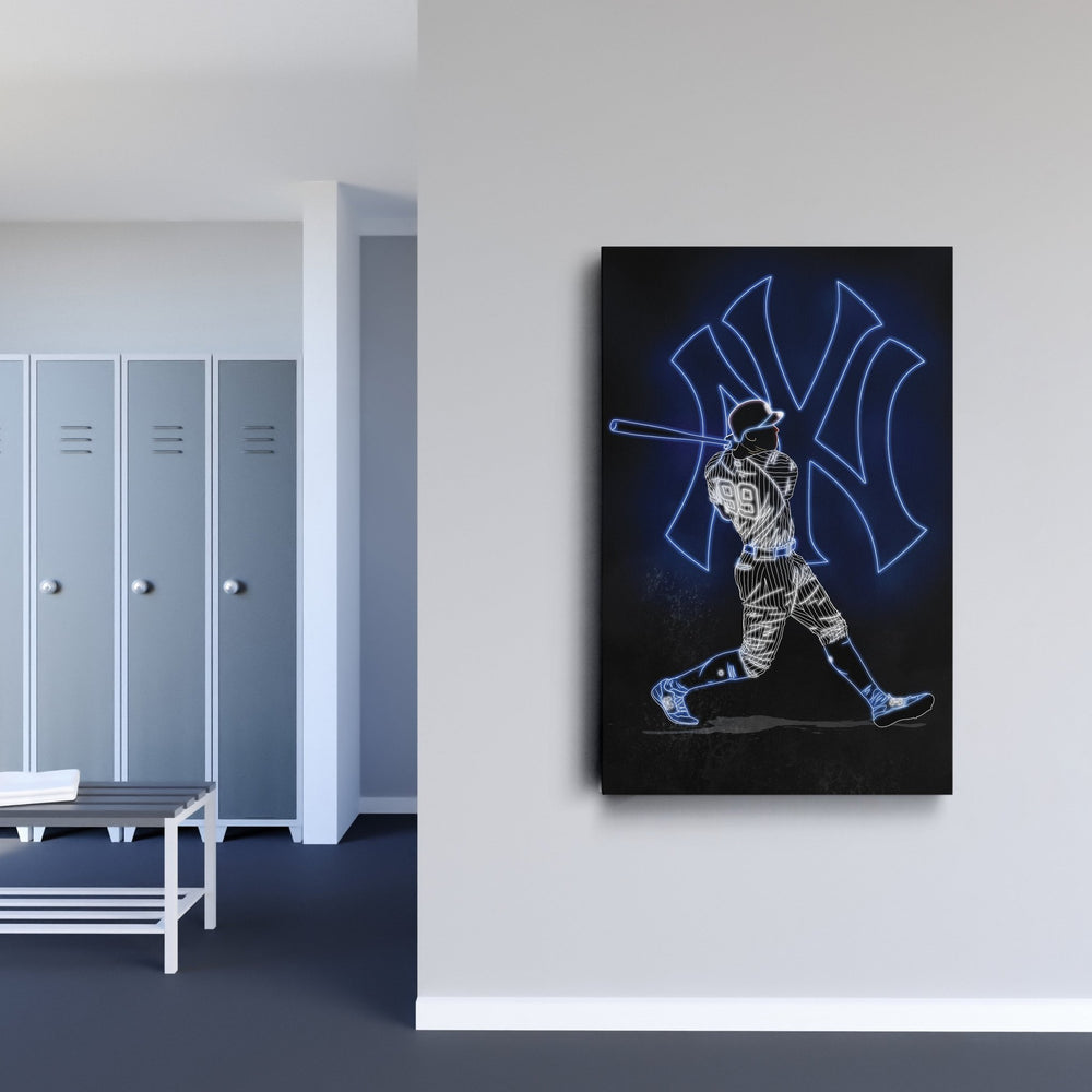 Aaron Judge Neon Canvas Art | Yankees Wall Decor - CanvasNeon