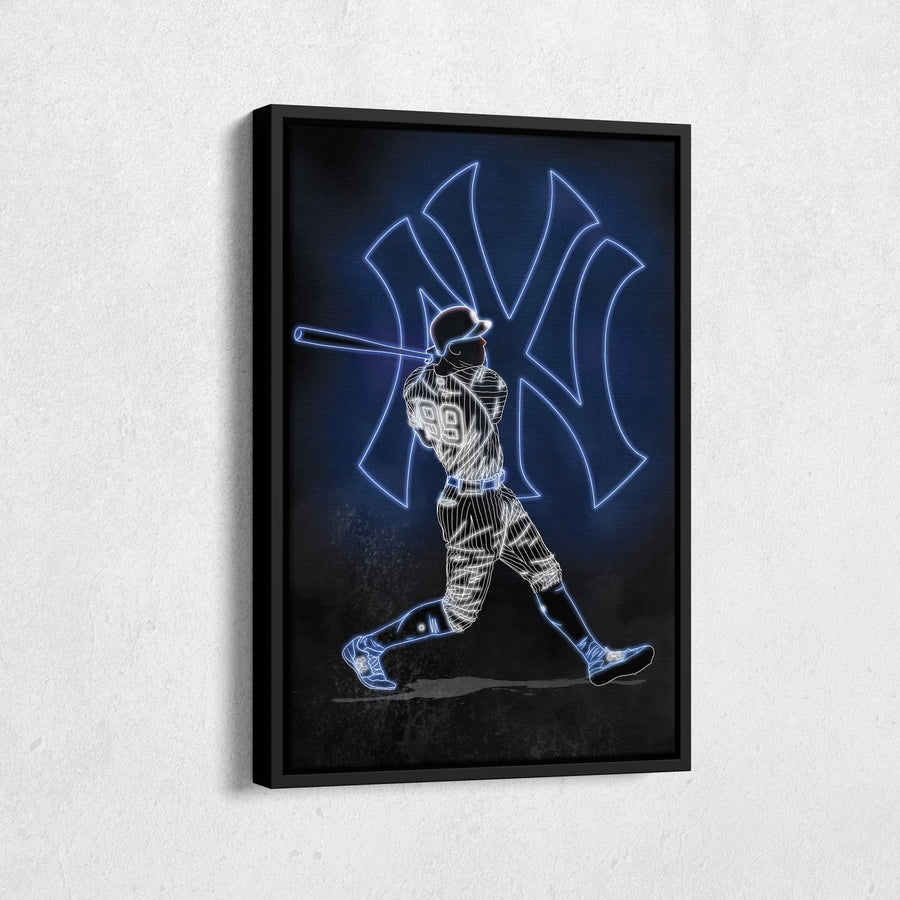 Aaron Judge Neon Canvas Art | Yankees Wall Decor - CanvasNeon