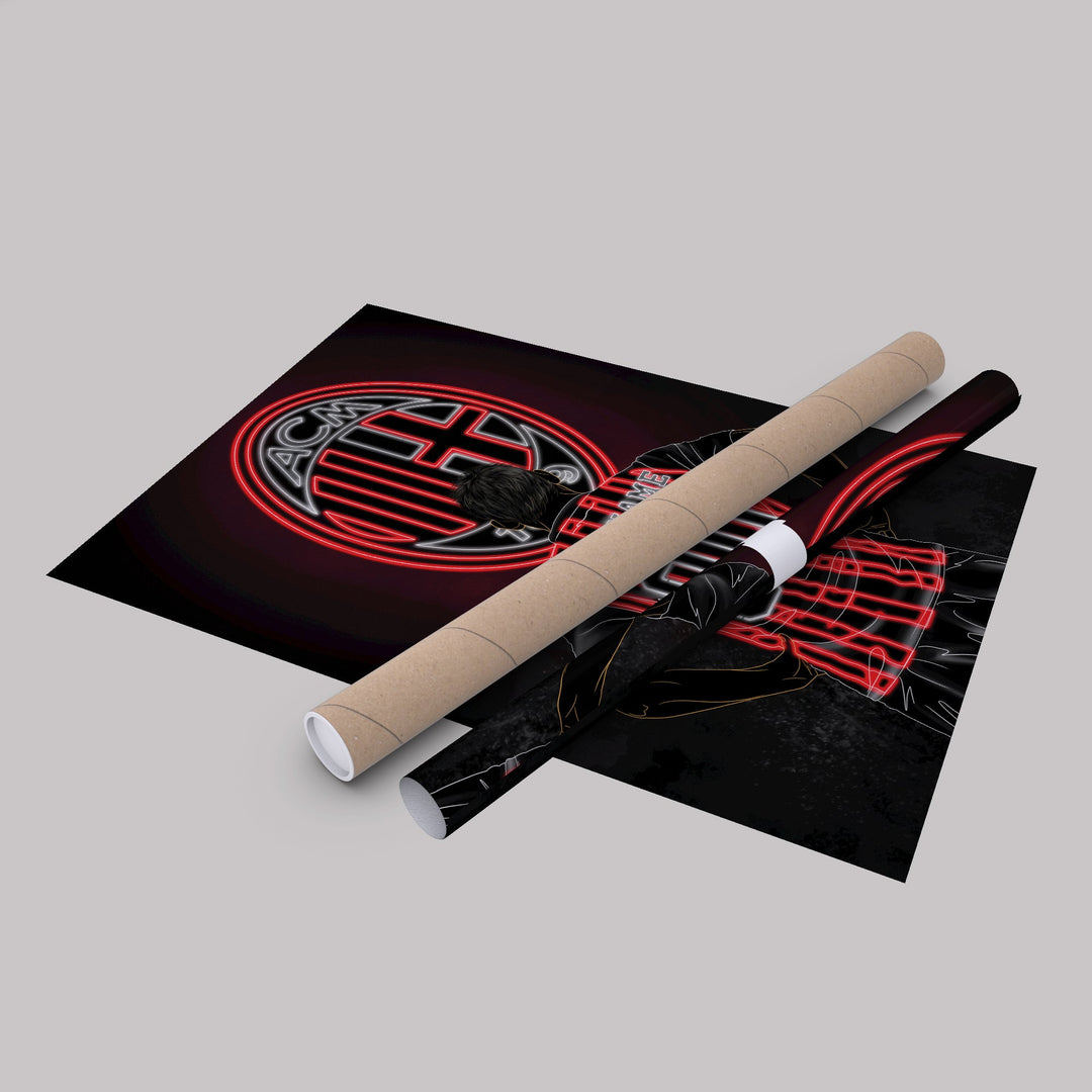 AC Milan Personalized Jersey Canvas | Neon Wall Art - CanvasNeon