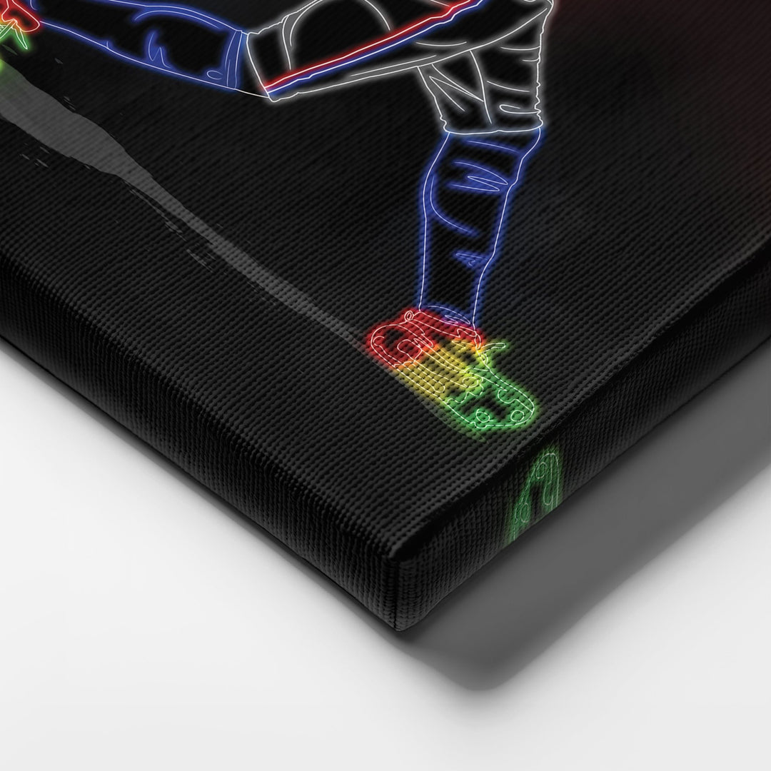 Adolis Garcia Neon Canvas Art | Rangers Wall Decor - CanvasNeon